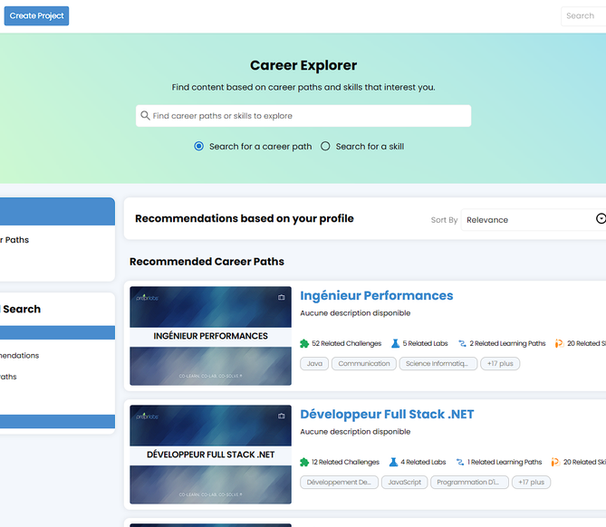 Apprenez avec un objectif précis — créez des parcours d’apprentissage personnalisés avec des programmes de laboratoire et Career Explorer.