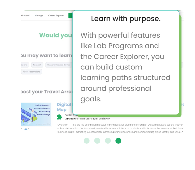 Learn with purpose — build custom learning paths with Lab Programs and the Career Explorer.