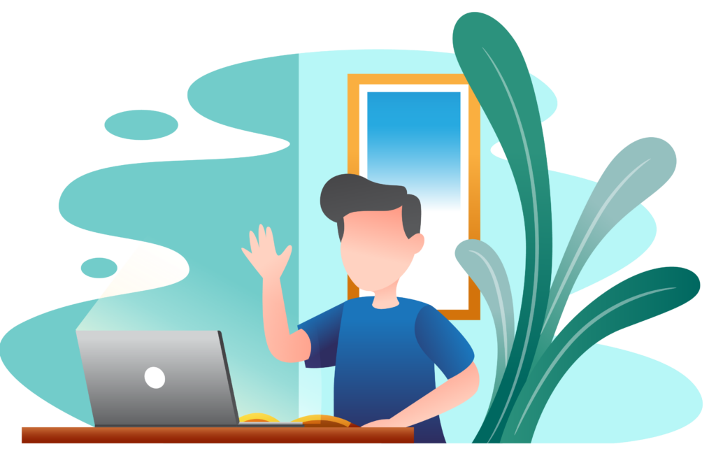 Studying from home illustration
