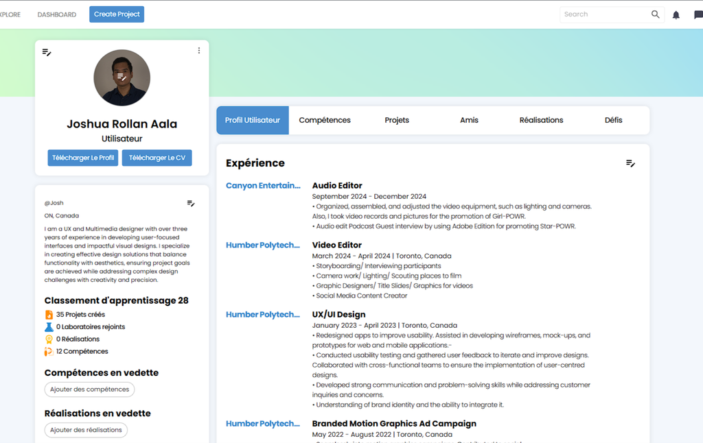 Capture d’écran de la plateforme PreprLabs