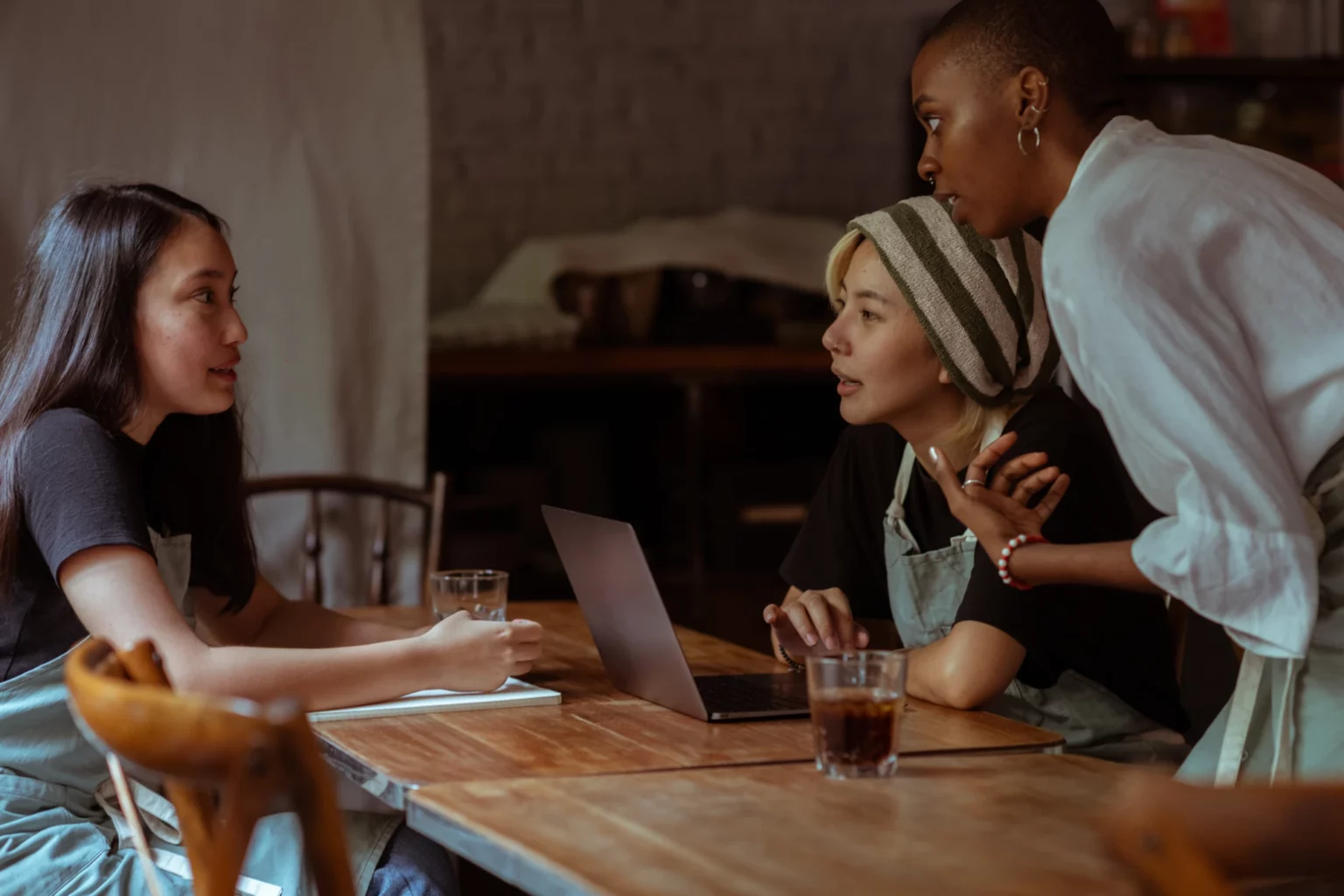 Team collaborating around a table