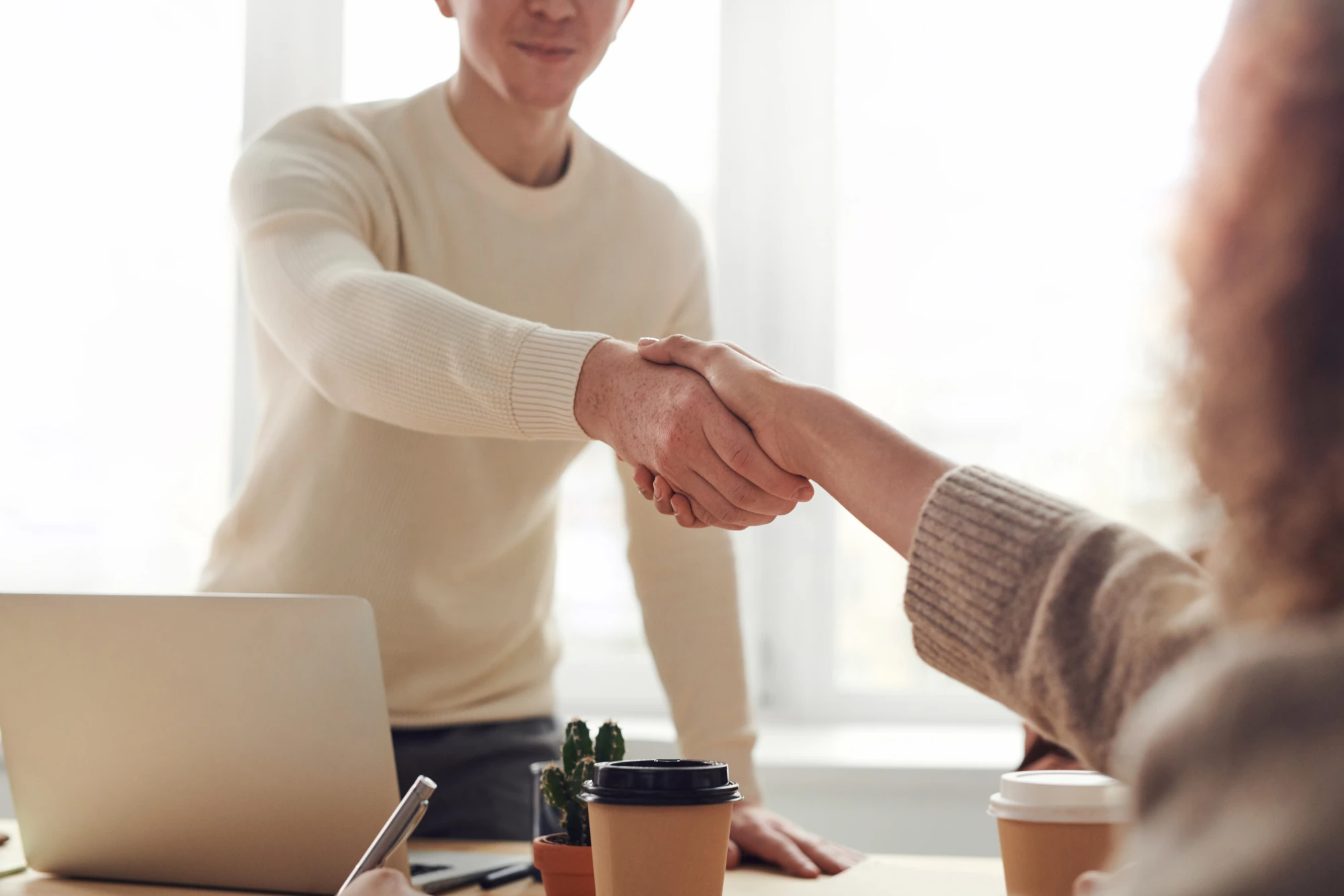 Handshake with a new employer
