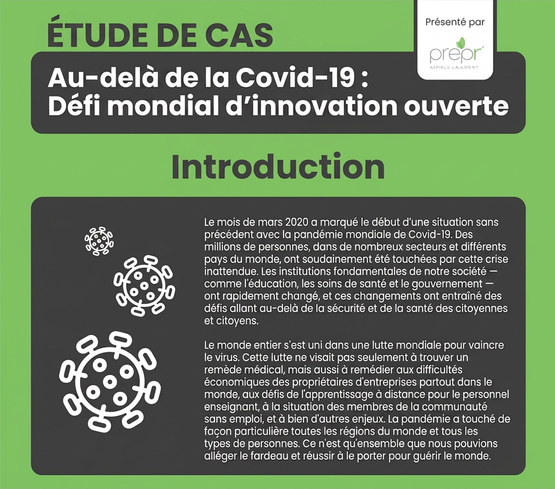 Infographie Étude de cas – Au-delà de la COVID-19 : Défi mondial d’innovation ouverte