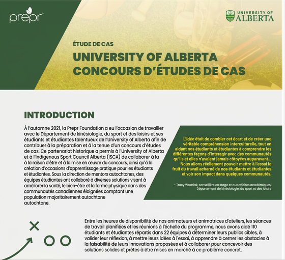 Infographie Étude de cas – Concours de résolution de cas de l’Université de l’Alberta