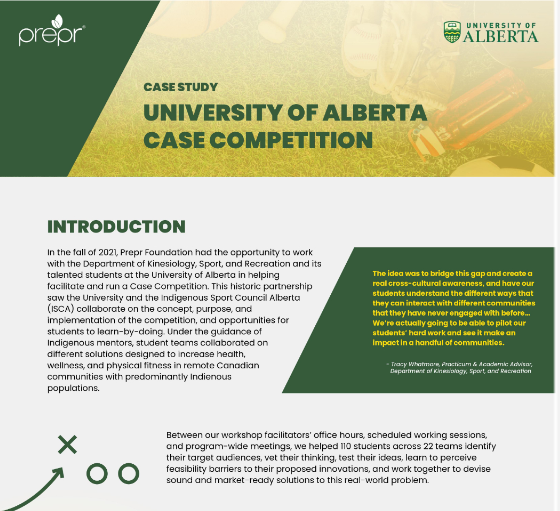 Case Study – University of Alberta Case Competition infographic
