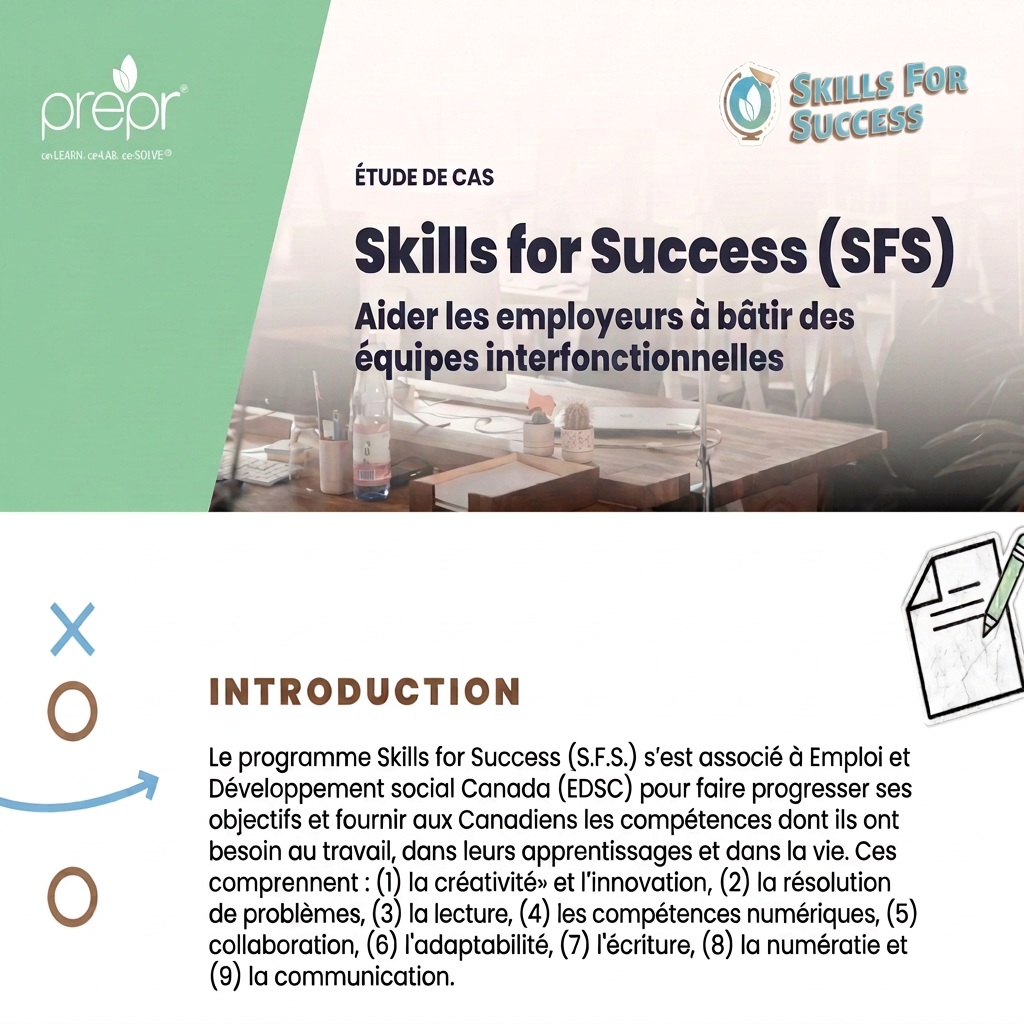Infographie Compétences pour réussir – Soutenir les employeurs dans la création d’équipes interfonctionnelles
