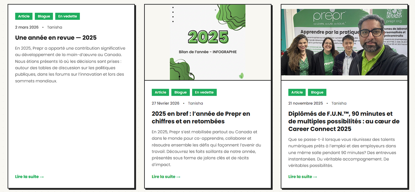 Aperçu du blogue