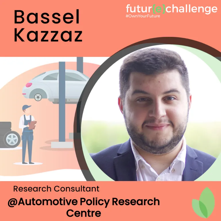 Speaker image: Bassel Kazzaz, Research Consultant @ Automotive Policy Research Centre.