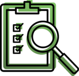 Illustration: Magnifying glass over checklist.